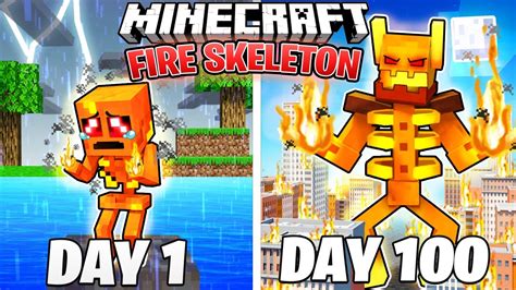 1kogito1|I Survived 100 DAYS as a FIRE SKELETON in HARDCORE .